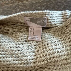 Forever 21 Beige Tan Knit Pancho High Neck Sweater